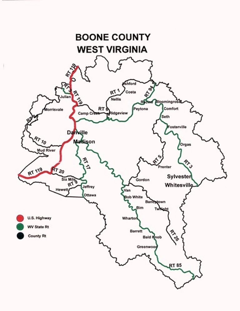 Major Roads and Cities/Towns